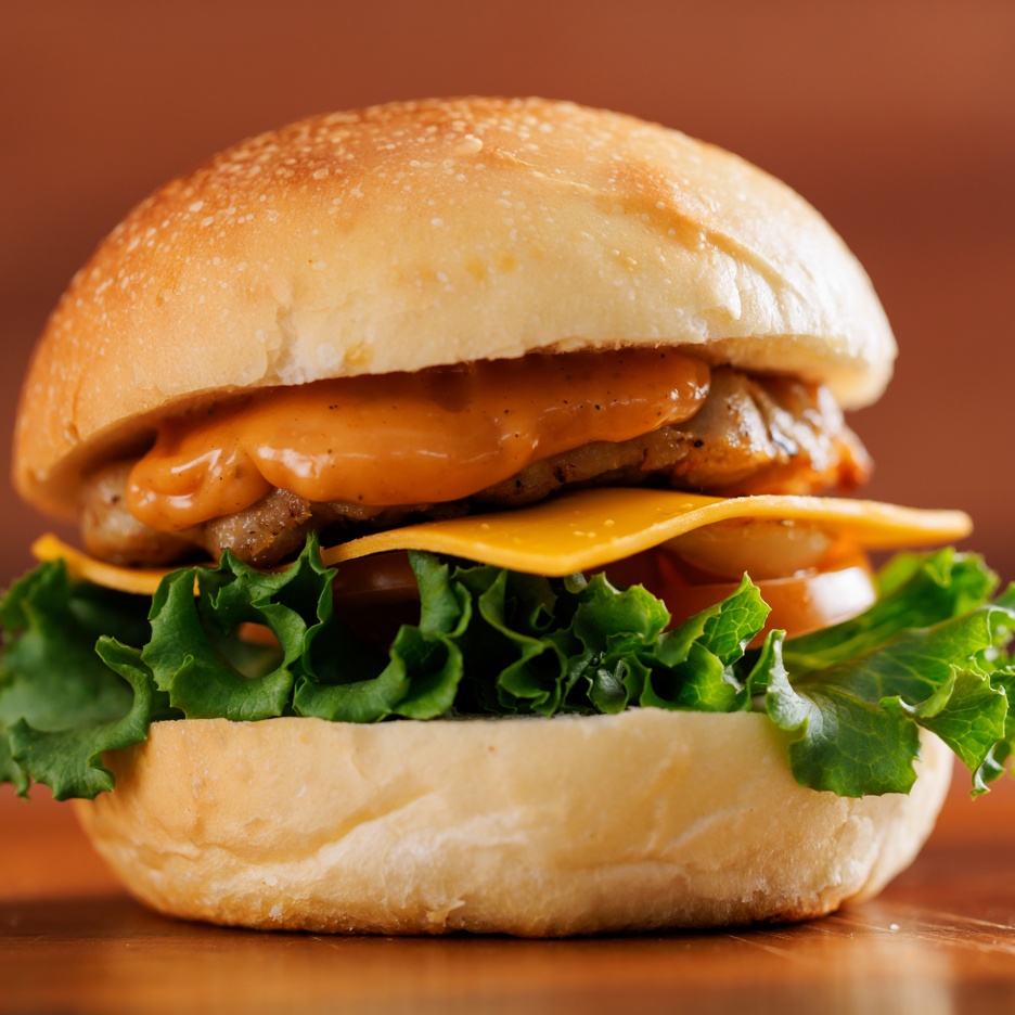 Core of the Sun Chilli Sauce on a Beef Burger